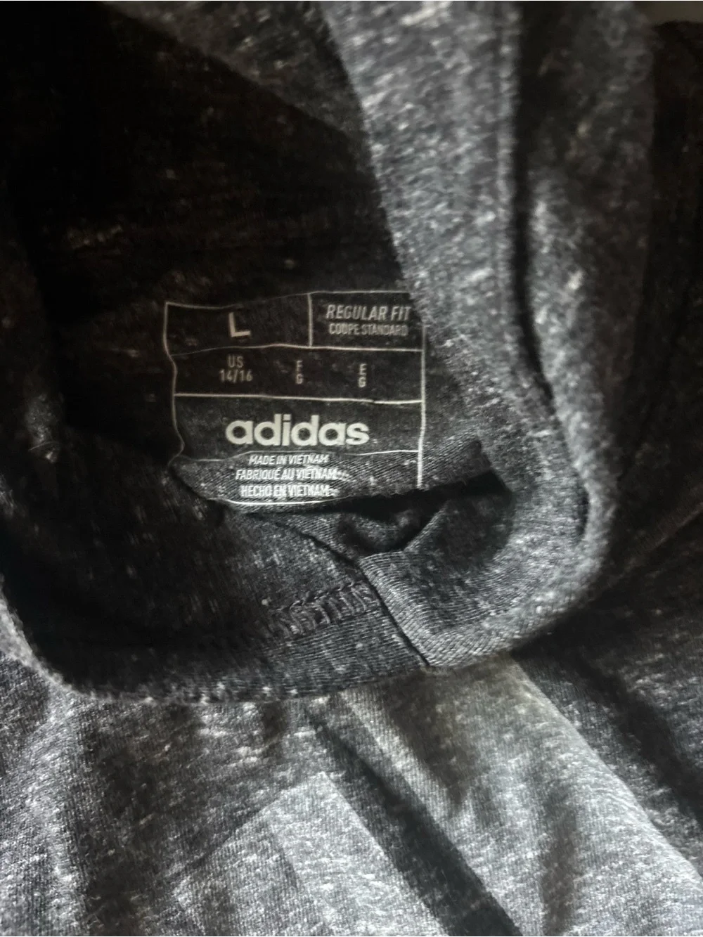 adidas Charcoal Gray Hooded Tee with Logo